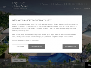 thefiveshotels.com screenshot