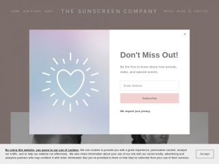 thesunscreencompany.com screenshot