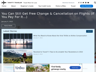 thriftytraveler.com screenshot