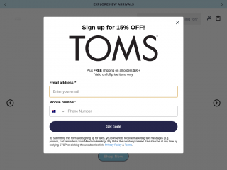 tomsaustralia.com.au screenshot