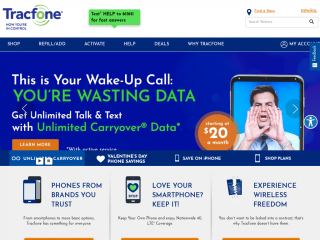 tracfone.com screenshot