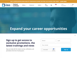 training.linuxfoundation.org screenshot