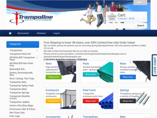 trampolinepartsandsupply.com screenshot