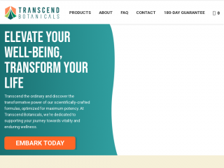 transcendbotanicals.com screenshot