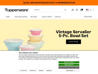 tupperware.com screenshot