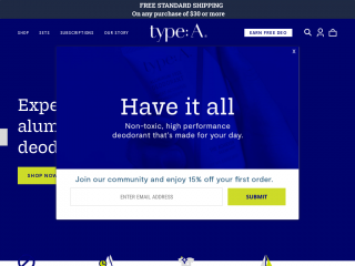 typeadeodorant.com screenshot