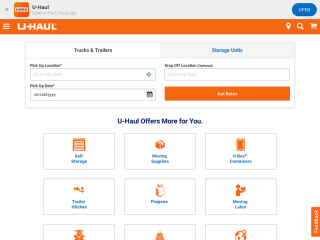 uhaul.com screenshot