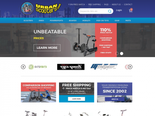 urbanscooters.com screenshot