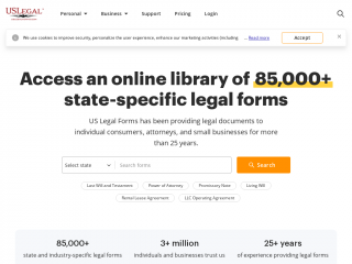 uslegalforms.com screenshot