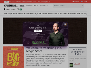 vanishingincmagic.com screenshot