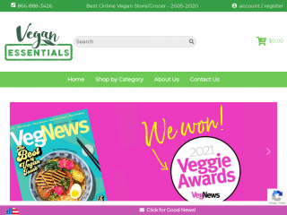 veganessentials.com screenshot