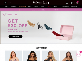 velvetlustlingerie.com screenshot