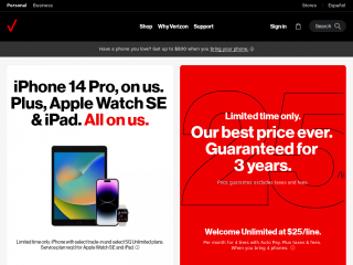 verizon.com screenshot