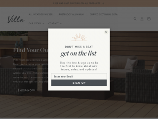 villaoutdoors.com screenshot