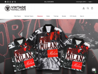 vintagefootballshirts.com screenshot