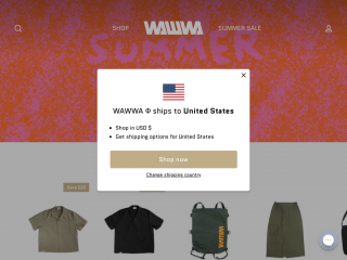 wawwaclothing.com screenshot