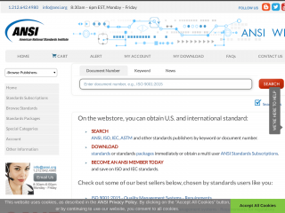 webstore.ansi.org screenshot