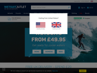 wetsuitoutlet.co.uk screenshot