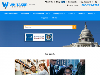whitakerbrothers.com screenshot