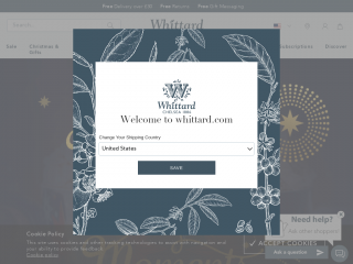 whittard.co.uk screenshot