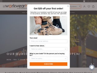 workwearhub.com.au screenshot