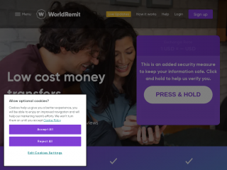 worldremit.com screenshot