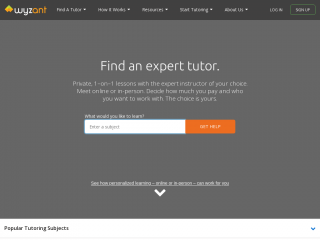 wyzant.com screenshot