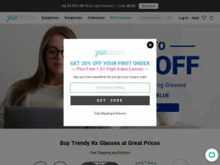 yesglasses.com screenshot