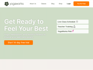 yogaworks.com screenshot