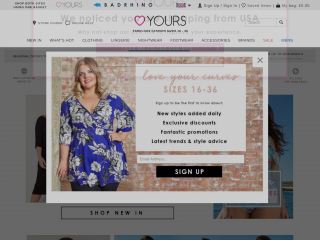 yoursclothing.co.uk screenshot