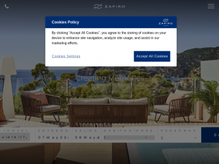 zafirohotels.com screenshot