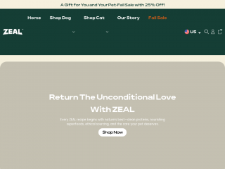 zealpetfood.com screenshot