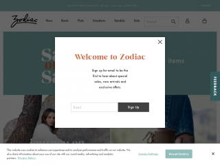 zodiacshoes.com screenshot