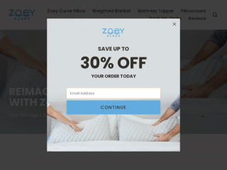 zoeysleep.com screenshot